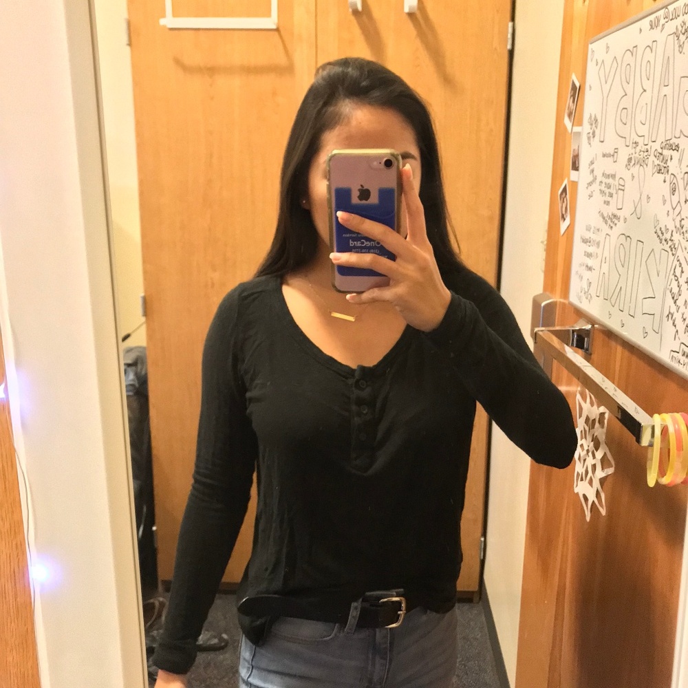 Brandy Melville Black Long Sleeve Nadia Top